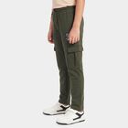 Boys' Olive Green Regular Fit Cargo Winter Pyjama, ओलिव, small