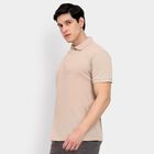 Men's Collared Half Sleeves T-Shirt, Beige, small image number null