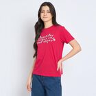 Ladies' Round Neck T-Shirt, Fuchsia, small