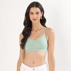 Women's Soft Mint Green Scoop Neck Casual Bra, Light Green, small