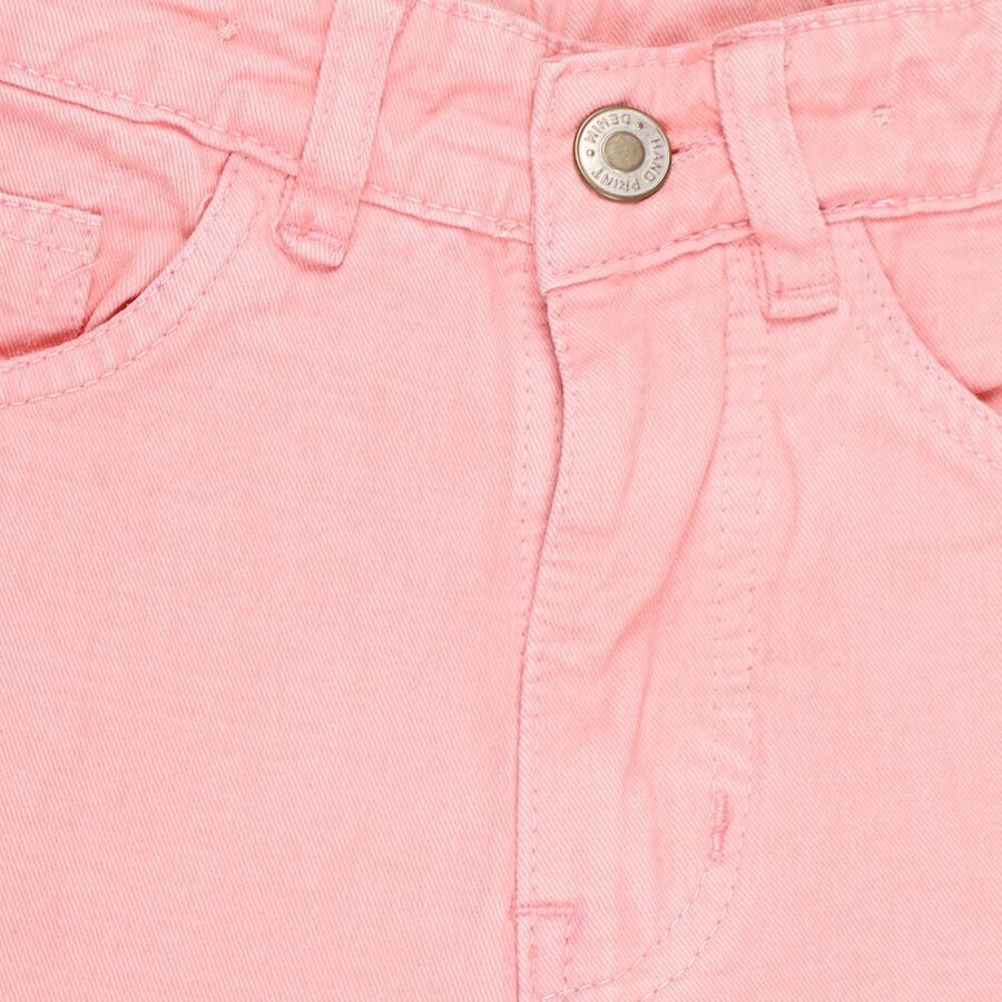 Girls' 100% Cotton Jeans , गुलाबी, large image number null