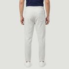Men's Grey Straight Fit Drawstring Waist Track Pants, एक्रू मिश्रित, small