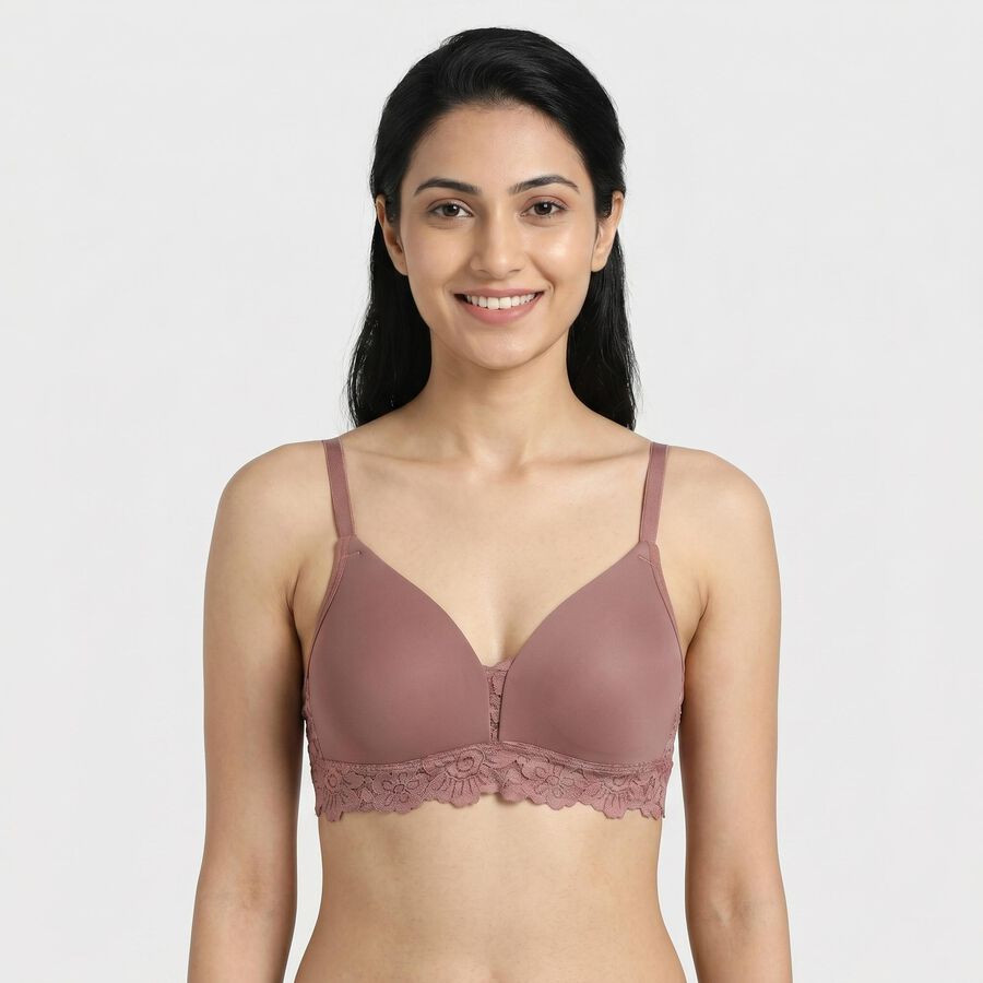 Women's Brown Plunge T-Shirt Bra, Brown, large