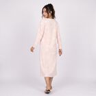 Women's Pink Round Neck Maxi Nighty, Light Pink, small