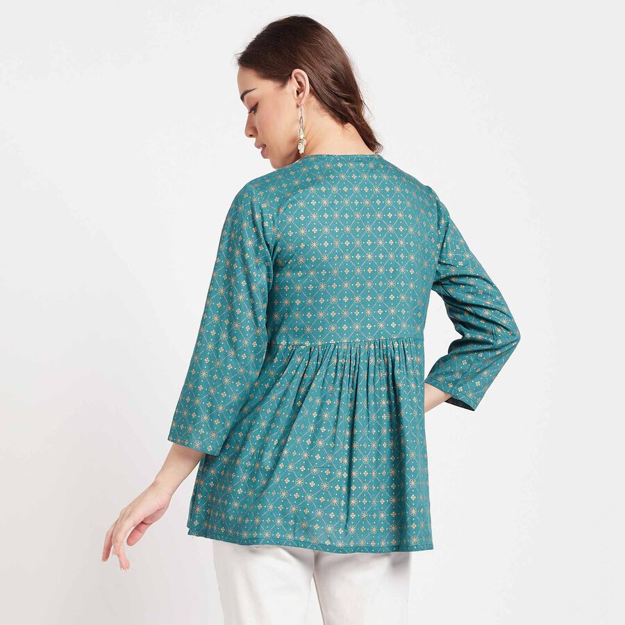 All Over Print Kurti, Dark Green, large image number null