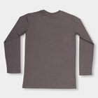 Boys' Dark Grey Round Neck Printed T-Shirt, Dark Grey, small image number null