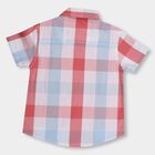 Boys' Bright Red and Powder Blue Cotton Regular Collar Casual Shirt, Melange Light Grey, small image number null