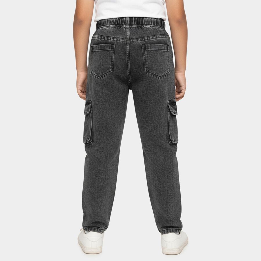 Boys' Jeans, गहरा ग्रे, large