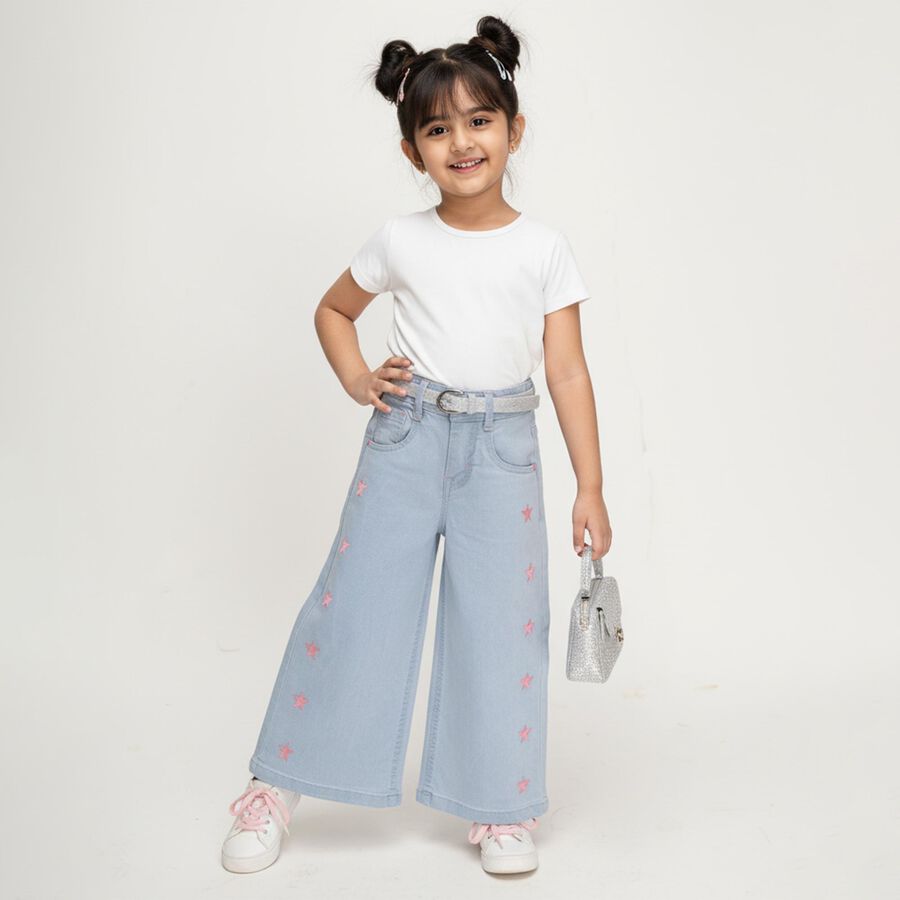 Girls' Unknown Regular Fit Jeans, Light Blue, large image number null