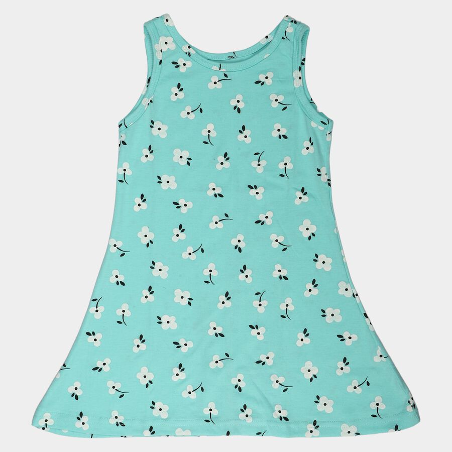 Girls' Frock, एक्वा, large