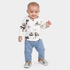 Infants White Cotton V-Neck Regular T-Shirt, White, small