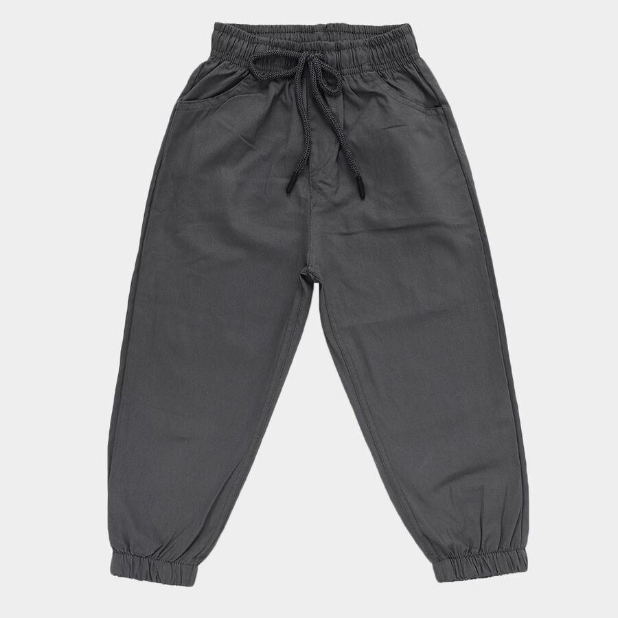 Boys' Dark Grey Regular Fit Jogger Trousers, गहरा ग्रे, large