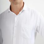 Men's Snow White Spread Collar Formal Shirt, सफ़ेद, small