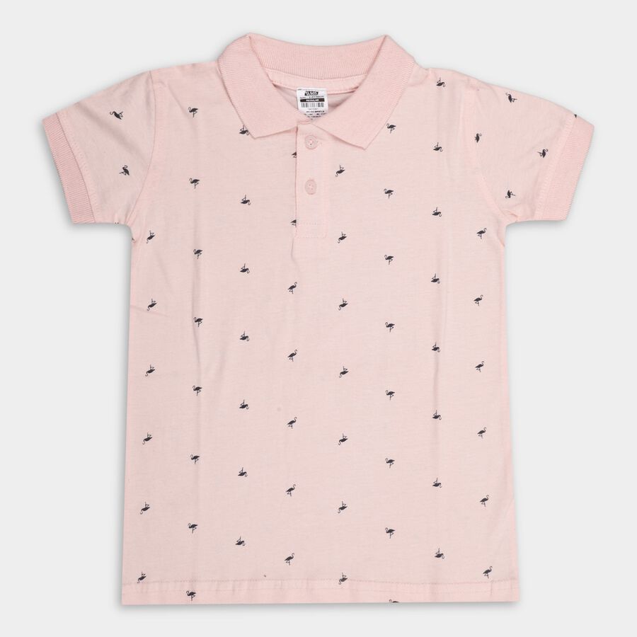 Boys' 100% Cotton Half Sleeves T-Shirt, हल्का गुलाबी, large image number null