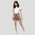 Women's Beige Regular Fit Printed Shorts, Beige, small