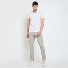 Men's Slim Fit Casual Trousers, हल्का ग्रे, small image number null
