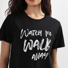 Ladies' Round Neck T-Shirt , काला, small image number null