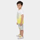 Boys' White Cotton Round Neck Ombre Baba Suit, Off White, small