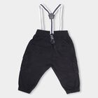 Infants Jet Black Jogger Fit Rib Waist Trousers, नेवी ब्लू, small image number null