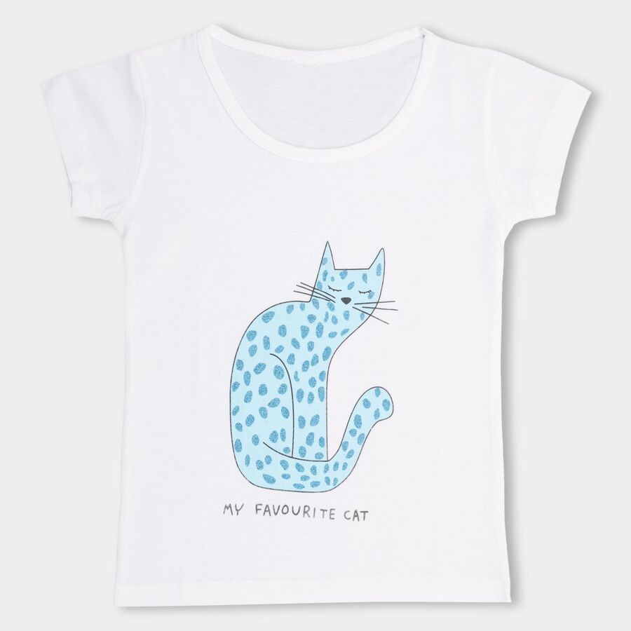 Girls' 100% Cotton T-Shirt , सफ़ेद, large image number null