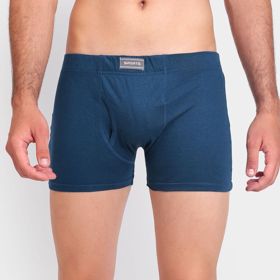 Men's 100% Cotton Trunks, Teal Blue, large image number null