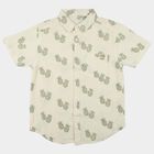 Boys White Cotton Casual Shirt, Off White, small