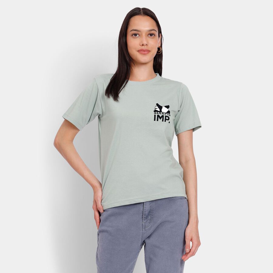 Ladies' Round Neck T-Shirt, Light Green, large image number null