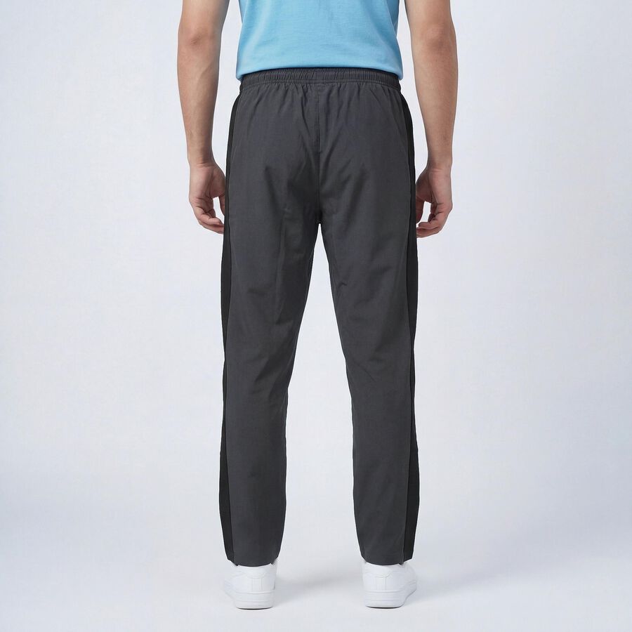 Men's Grey Slim Fit Zip Pocket Track Pants, Dark Grey, large