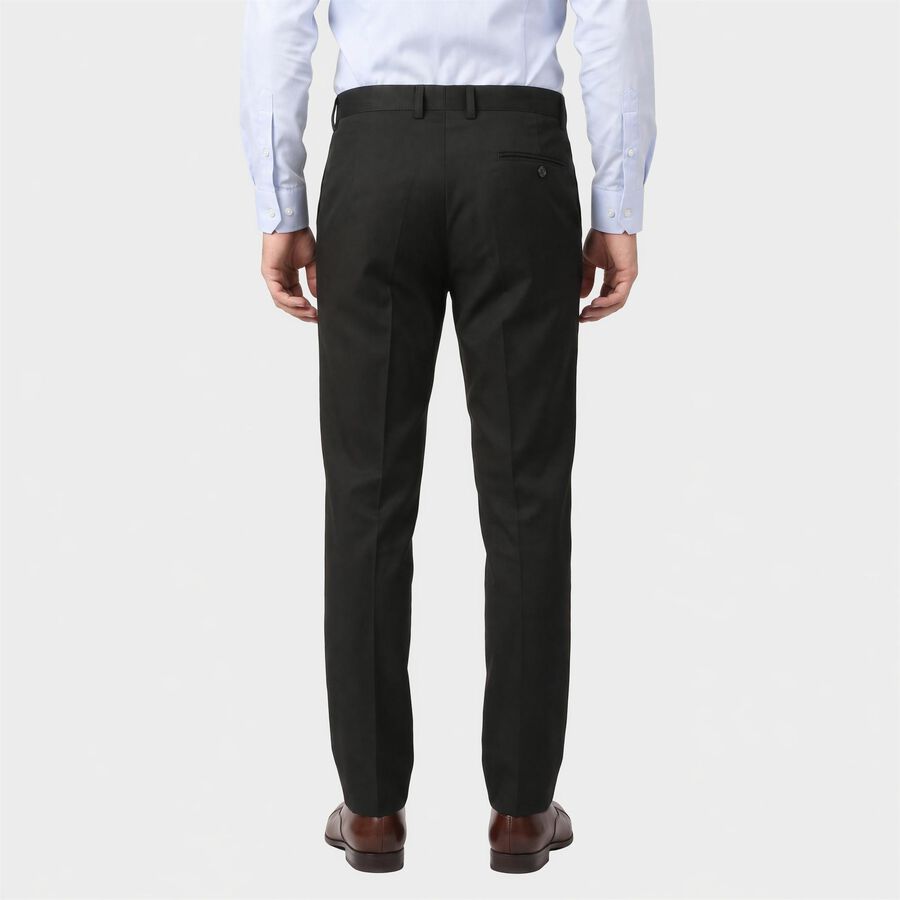 Men's Black Flat-Front Formal Trousers, Black, large