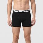 Men's Black Regular Fit Trunks, Black, small
