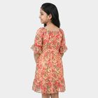 Girls Pink Off Shoulder Fit and Flare Dress, गुलाबी, small