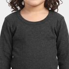 Girls' Dark Grey Long Sleeve Thermal, Dark Grey, small