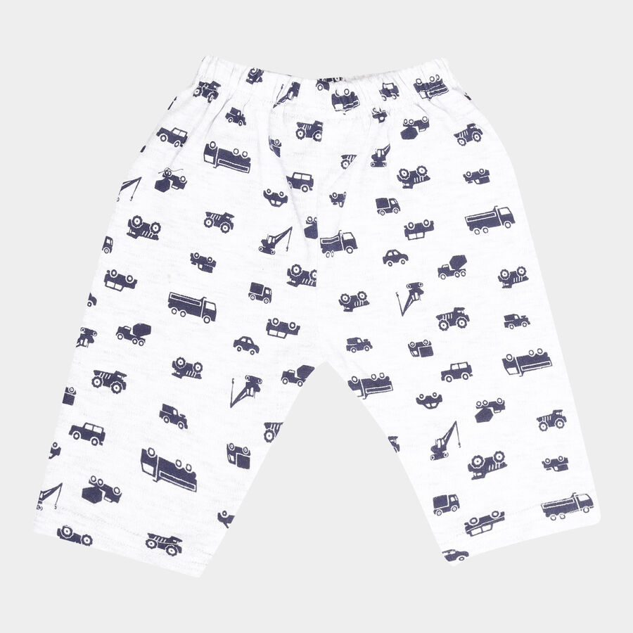Infants Printed Elasticated Pyjama, Melange Light Grey, large image number null