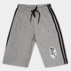 Boys' Light Heather Grey Striped Relaxed Fit Jamaican Shorts, Melange Mid Grey, small
