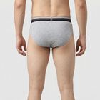 Men's Grey Regular Fit Solid Briefs, मिश्रित हल्का ग्रे, small