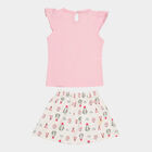 Infants Cotton Skirt Top Set, Light Pink, small image number null