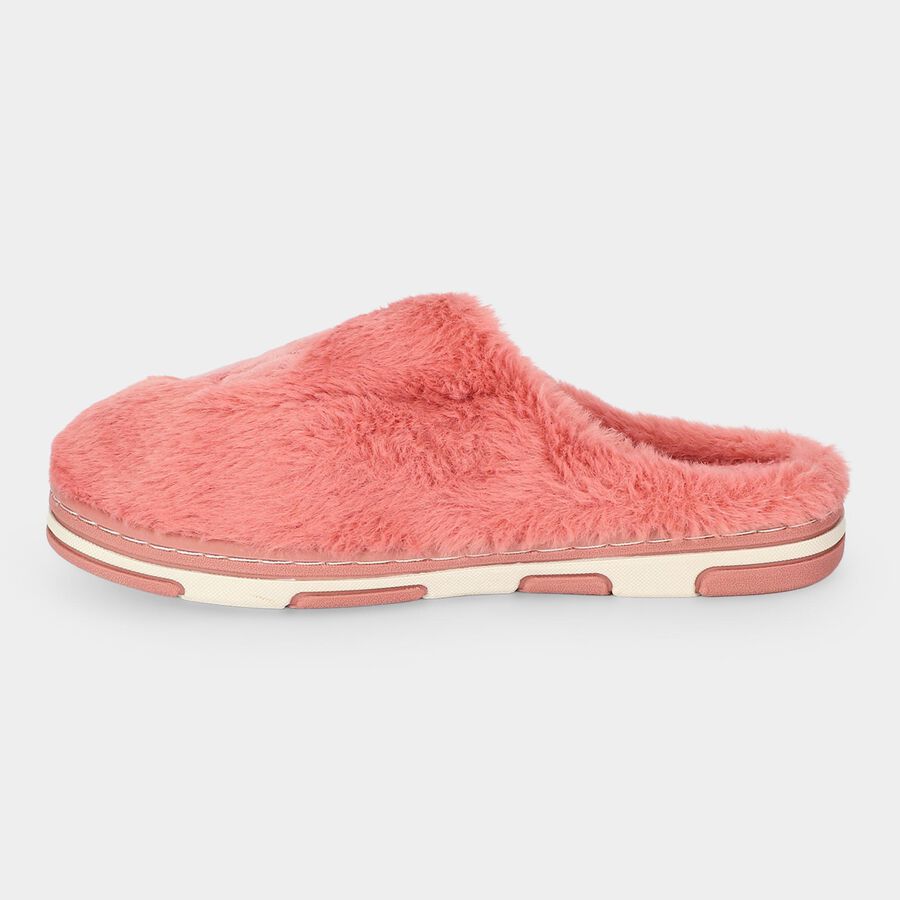 Women's Peach Slip-On Winter Slippers, पीच, large
