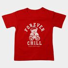 Girls' Red Crew Neck Regular T-Shirt, Red, small