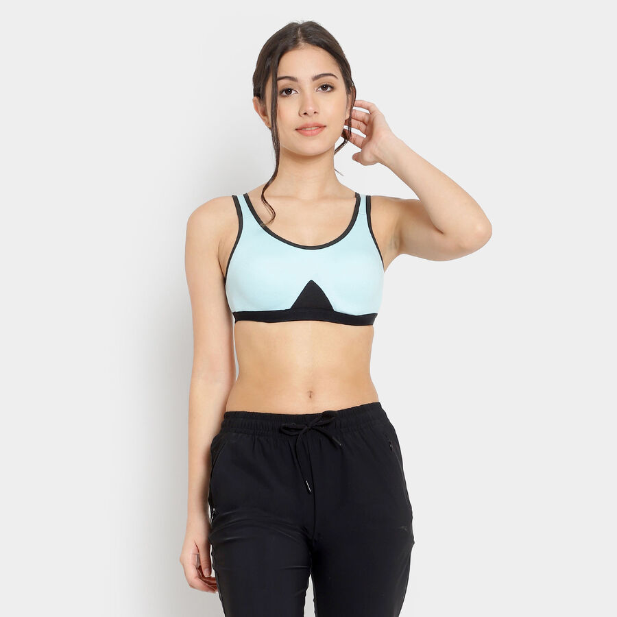 Solid Non-Padded Push Up Bra, Aqua, large image number null