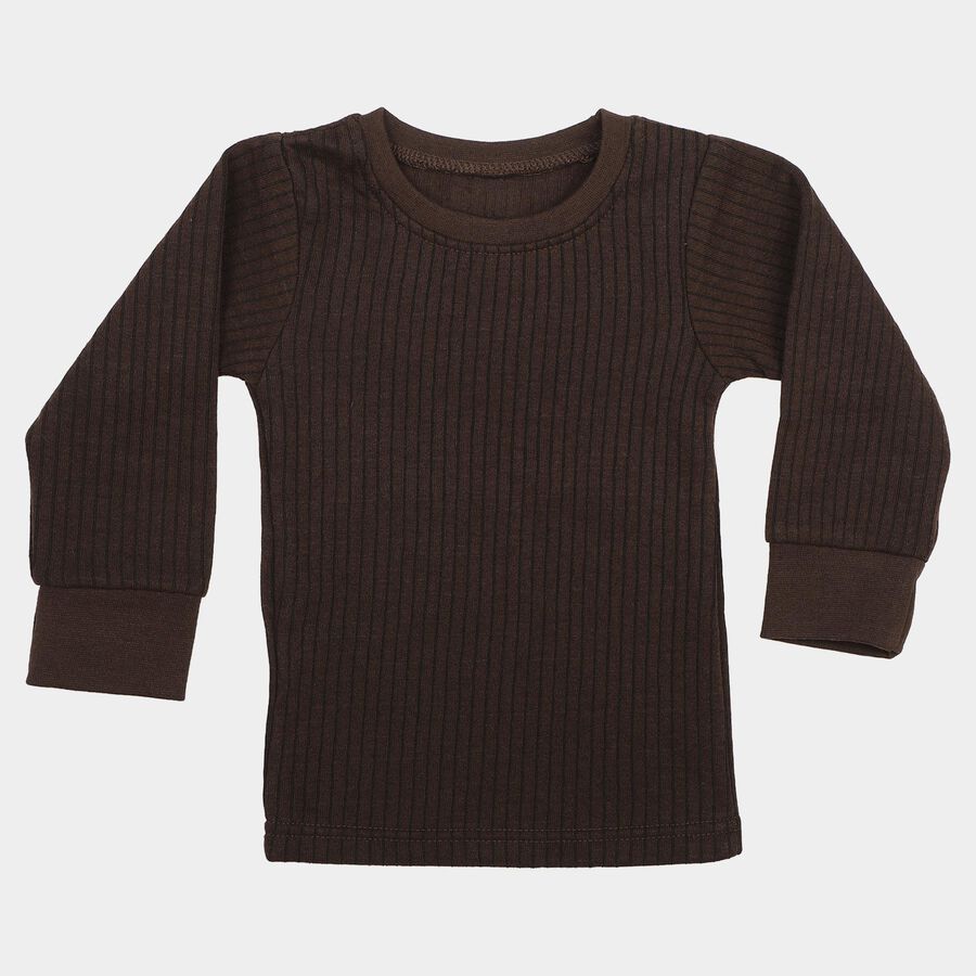 Boys Brown Long Sleeve Thermal, Brown, large