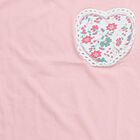 Girls Pink Cotton Round Neck Graphic Print T-Shirt, Pink, small