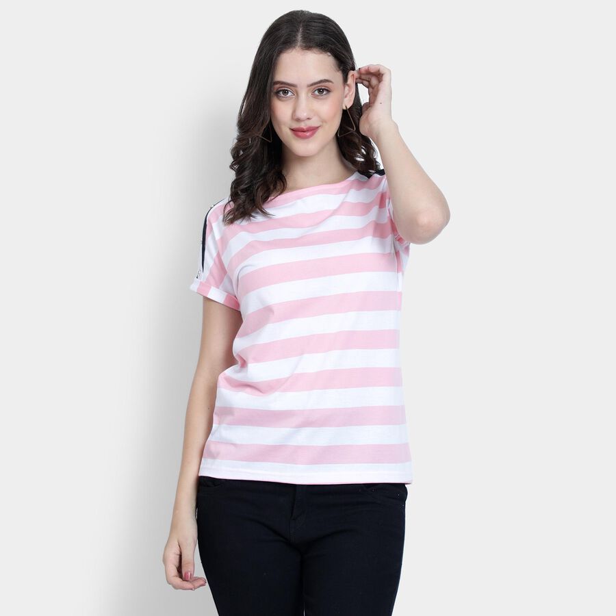 Ladies'  Stripes Top, गुलाबी, large image number null