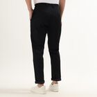 Men's Cross Pocket Slim Fit Casual Trousers, काला, small image number null