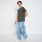 Men's 100% Cotton Round Neck Half Sleeves T-Shirt, Dark Grey, small image number null
