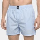 Men's Light Blue Classic Fit Striped Boxers, Light Blue, small