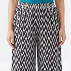 Women's Black Wide-Leg Solid Palazzos, काला, small