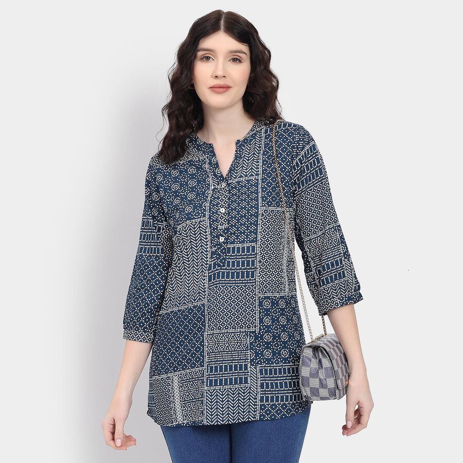 Ladies' Kurti, गहरा नीला, large image number null