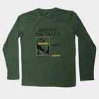 Boys Green Crew Neck Regular T-Shirt, Dark Green, small