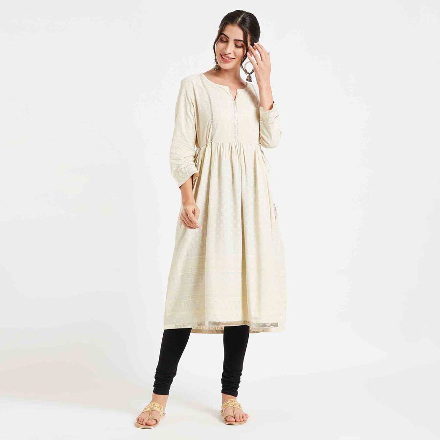 Printed Kurta, Off White, large image number null