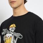 Men's 100% Cotton Round Neck Half Sleeves T-Shirt , Black, small